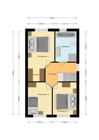 Plattegrond - Kruidenlaan 32, 7681 TG Vroomshoop - Eerste verdieping.jpg